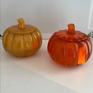 Pick (1) Epoxy Pumpkin Decor in Gold and Orange
